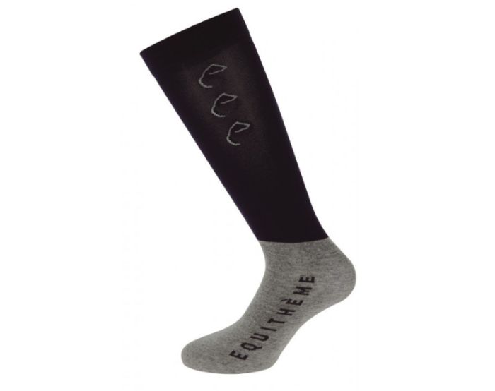 Equitheme-Chaussettes-Paires de Chaussette x 2 Navy/Gris