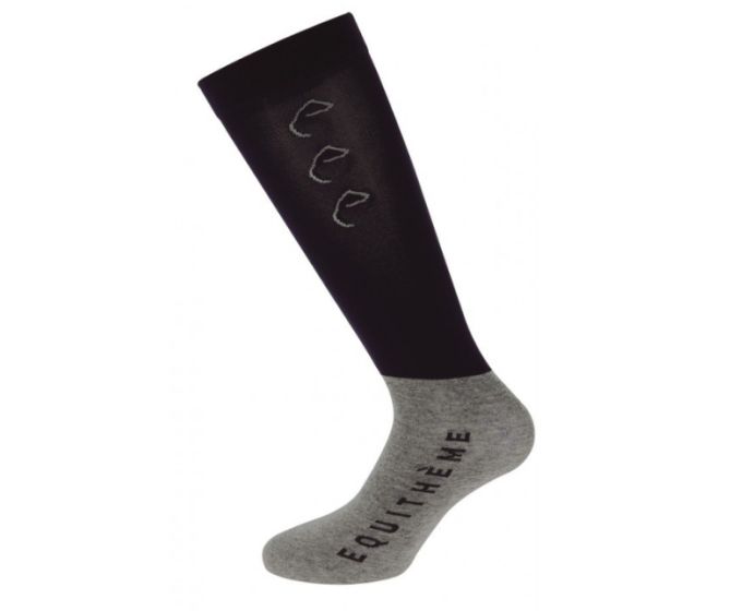 Equitheme-Chaussettes-Paires de Chaussette x 2 Navy/Gris