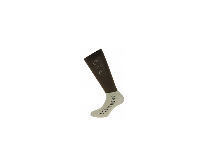 Equitheme-Chaussettes-Paire de Chaussette x 2 Brun/Créme