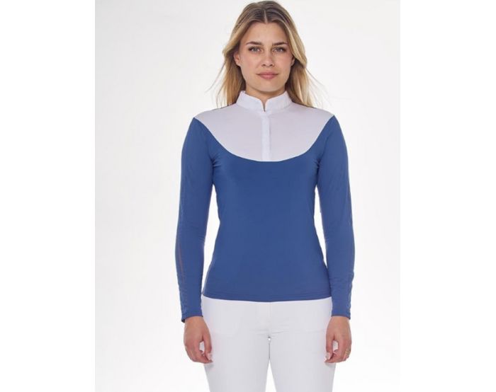 Harcour-Polo et Chemise-Polo de concours Pannie Blanc/Steel blue