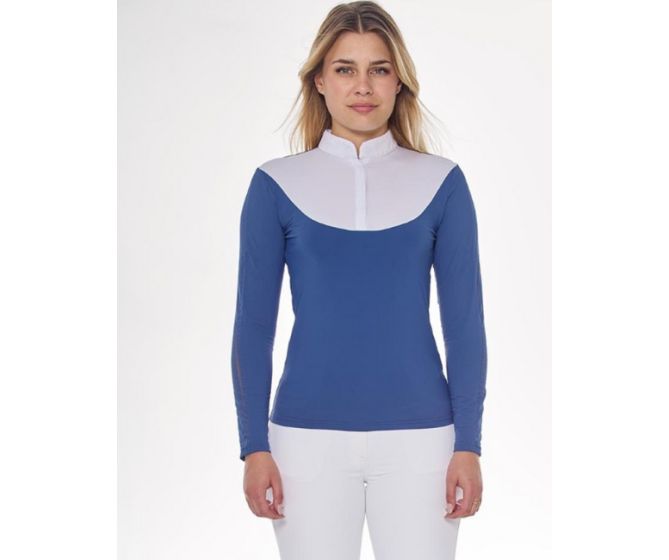 Harcour-Polo et Chemise-Polo de concours Pannie Blanc/Steel blue