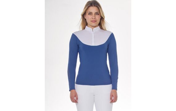 Harcour-Polo et Chemise-Polo de concours Pannie Blanc/Steel blue