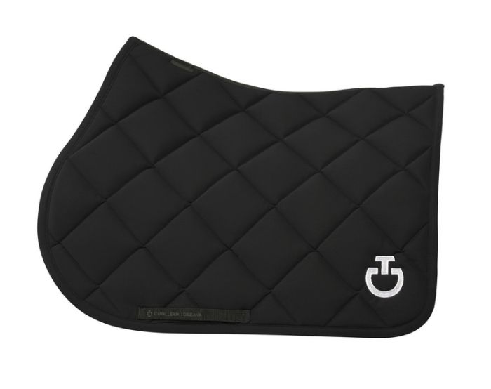 Cavalleria toscana-Tapis de selle - Tapis Diamond Quilted coupe jumping en jersey- / Full / Cheval SOT051 noir