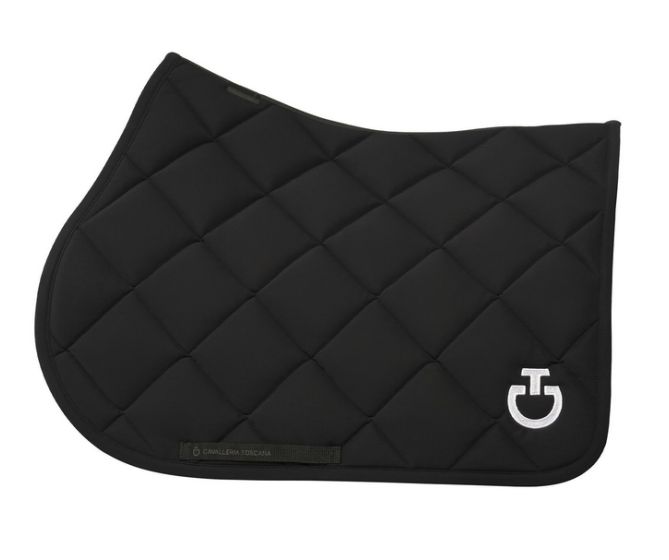 Cavalleria toscana-Tapis de selle - Tapis Diamond Quilted coupe jumping en jersey- / Full / Cheval SOT051 noir