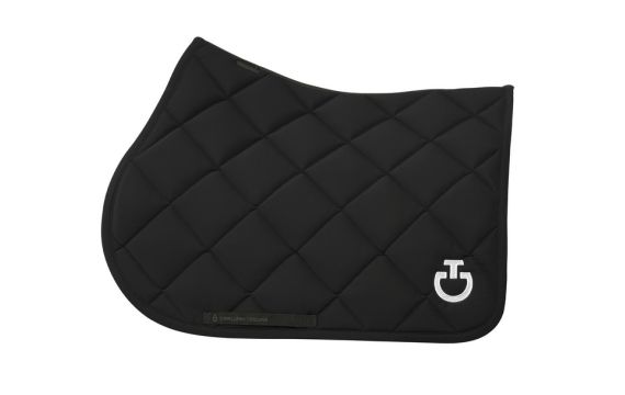 Cavalleria toscana-Tapis de selle - Tapis Diamond Quilted coupe jumping en jersey  - / Full / Cheval SOT051 noir