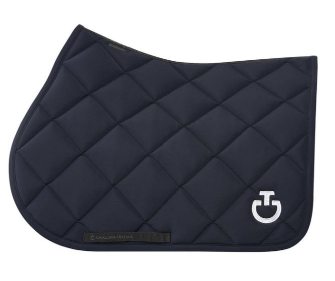 Cavalleria toscana-Tapis de selle - Tapis Diamond Quilted coupe jumping en jersey- / Full / Cheval SOT051 dark blue