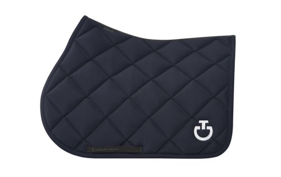 Cavalleria toscana-Tapis de selle - Tapis Diamond Quilted coupe jumping en jersey  - / Full / Cheval SOT051 dark blue