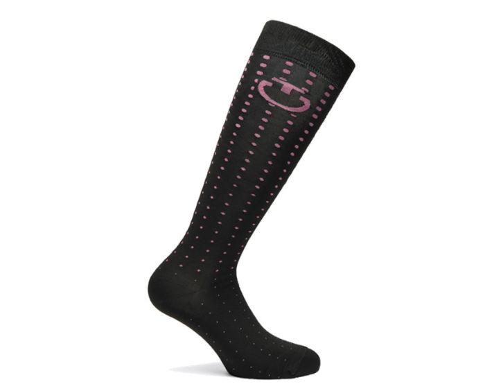 Cavalleria Toscana-Accessoire-Chaussettes CZN056 noir/rose