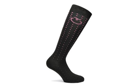 Cavalleria Toscana-Accessoire-Chaussettes CZN056 noir/rose