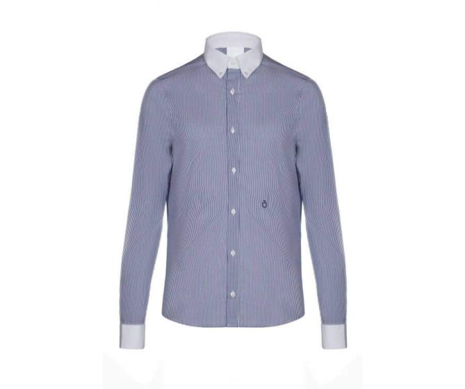 Cavalleria Toscana - Chemises - Chemise Manches Longues Homme CAU010 Bleu ciel à rayures blanches