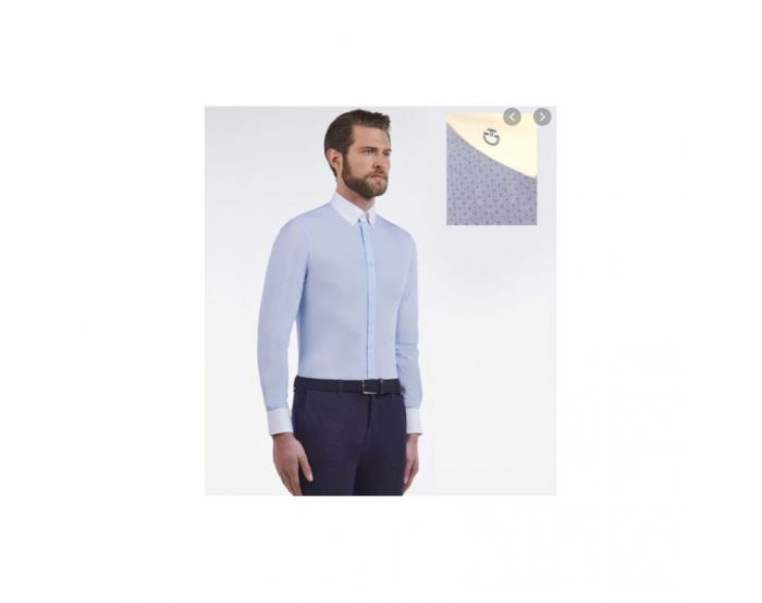 Cavalleria Toscana - Chemises - Chemise Manches Longues Homme CAU010 Bleu à motif marine 