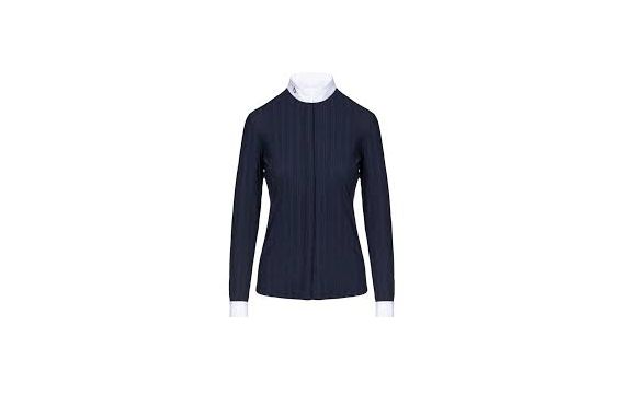 Cavalleria Toscana - chemise - Chemise de concours manches longues CAD141 Femme Marine L