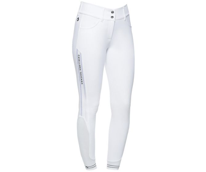 Cavalleria Toscana - Cavalier - Pantalon de concours brodé Femme PAD158 Blanc