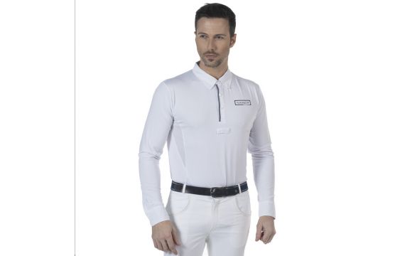 Flag's And Cup - Polos et Chemises - Polo Homme Comodoro Manches Longues Blanc